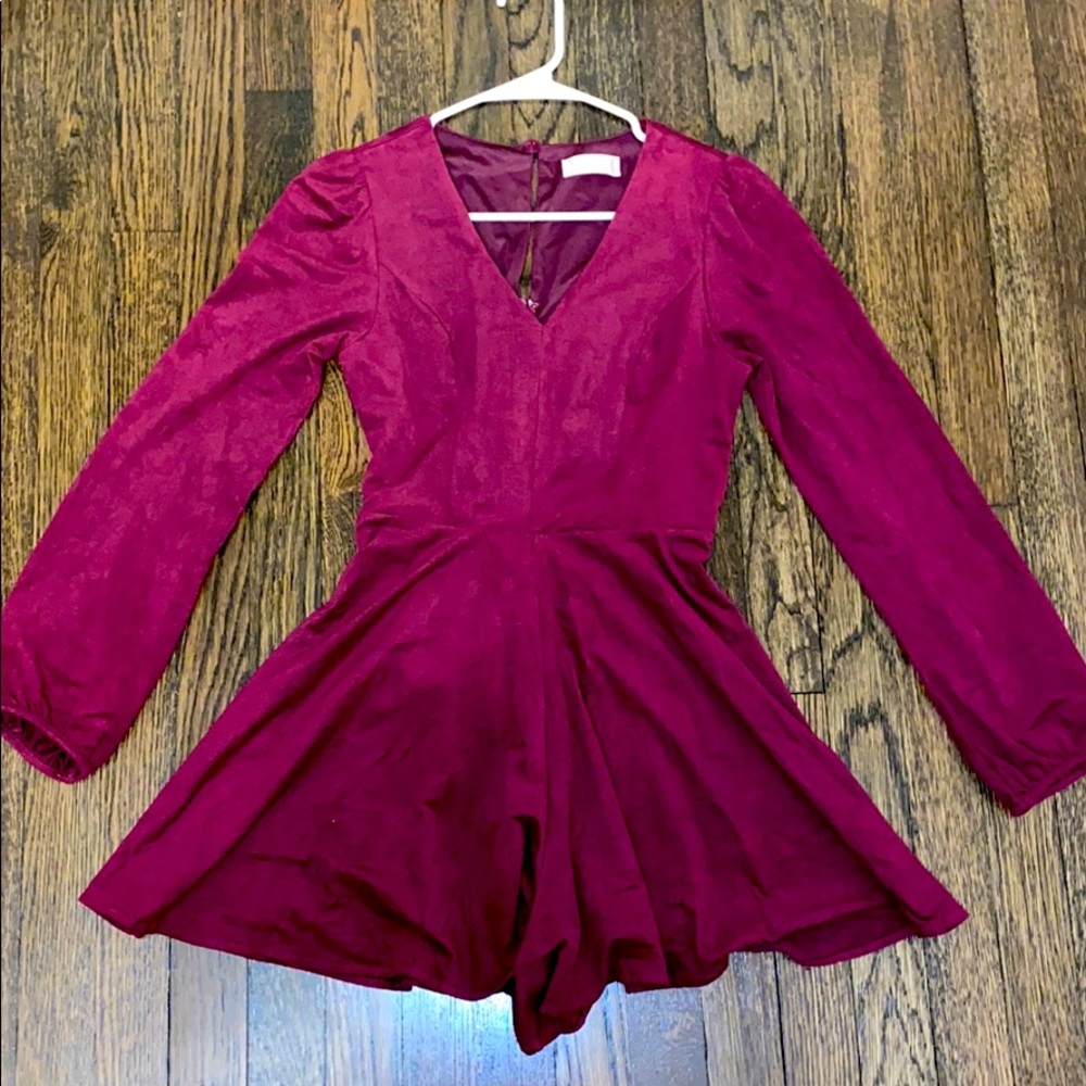 Altar’d Stare Long Sleeve Plum Suede Romper